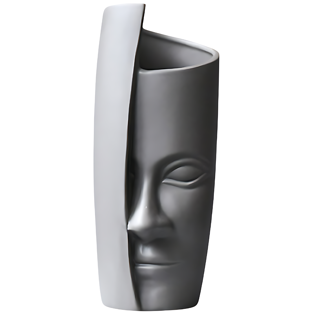 面部艺术花瓶13英寸陶瓷